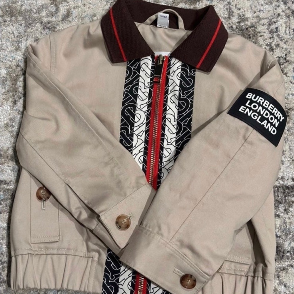BURBERRY Boys Harrington Monogram Stripe Print Jacket - Picture 5 of 8